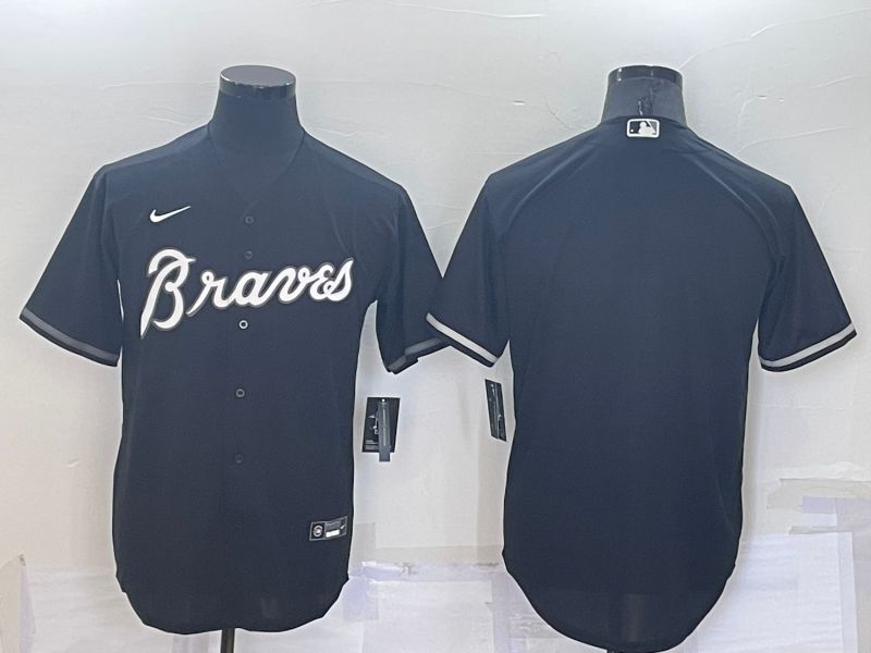 Men Atlanta Braves Blank Black Throwback Nike 2022 MLB Jersey->atlanta braves->MLB Jersey